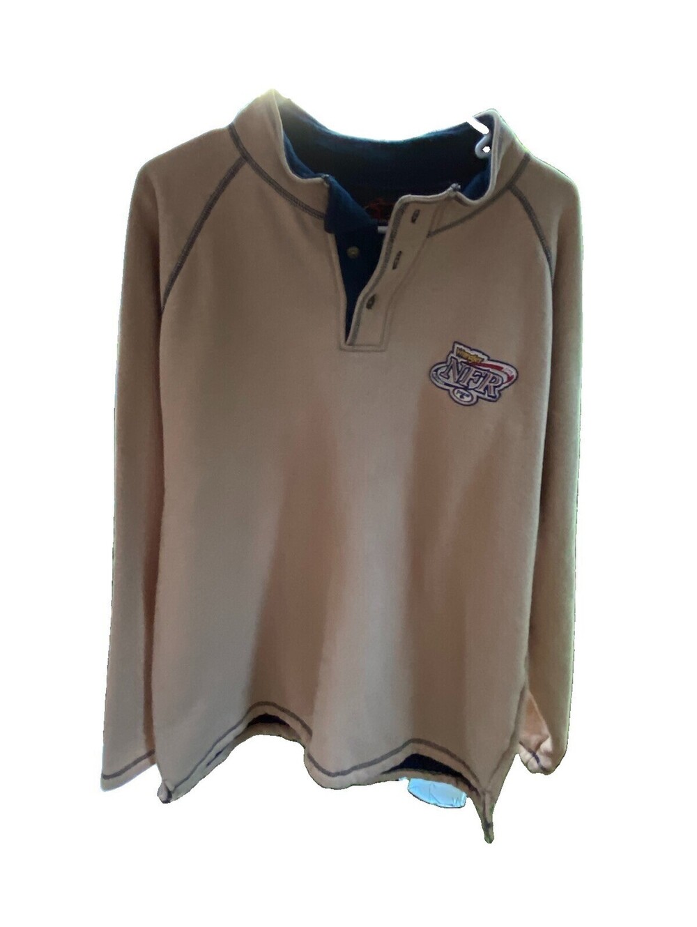 St. Clair Apparel Wrangler NFR Size Large Sweatshirt Lined W/Fleece Tan Buttons